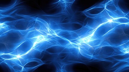Poster - Abstract D circuit pattern with glowing electric blue energy lines.