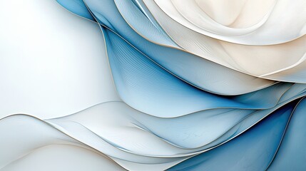Poster - Elegant Abstract Waves on Isolated White Background for Modern Design and Creative Projects