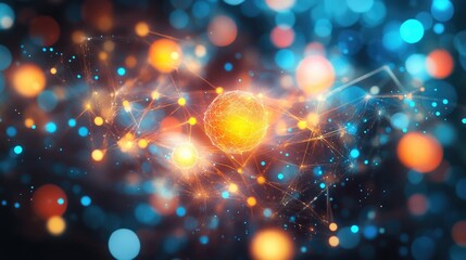 Poster - Abstract visualization of a successful business strategy with rising stock market graphs.