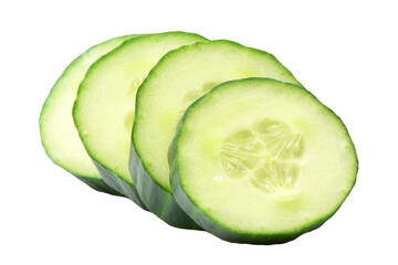 Poster - Sliced cucumber isolated on white