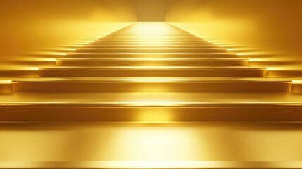 Poster - Elegant golden stairs leading upward, symbolizing a business growth journey.
