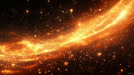 Wall Mural - golden cosmic dust swirling in space