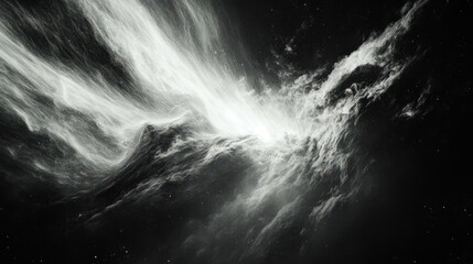 Wall Mural - A swirling cosmic formation resembling ethereal clouds in a dark space environment.