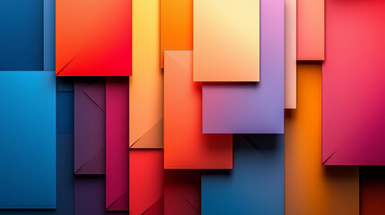 Poster - Colorful arrangement of geometric shapes and gradients