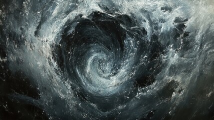 Wall Mural - A swirling vortex of water, evoking a sense of depth and movement in a cosmic environment.