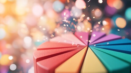 Poster - Colorful data visualizations represent growth and trends through dynamic arrangements of bars, pie charts, and lines, with ample copy space for text