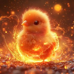 Wall Mural - glowing egg hatching into a radiant bird embracing the energy of new beginnings concept