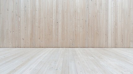 Wall Mural - Light wood wall and floor interior design