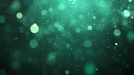 Leinwandbilder - Gold light particles shimmer and scatter over an emerald green backdrop, creating a vibrant and festive atmosphere, with ample space for design elements