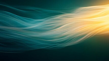 Poster - Bright hues of green and soft gradients blend together in an abstract design showcasing a world focused on renewable energy and environmental consciousness