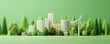 © Nopadon - A vibrant miniature cityscape featuring green trees, buildings, and wind turbines, promoting sustainability and eco-friendliness.