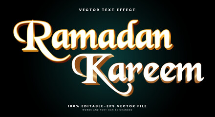 Ramadan Kareem 3d editable text effect template Suitable for gold style