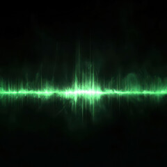 Wall Mural - green linear light effect on pitch black background creating a unique visual experience