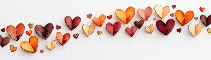 Poster - Warm and Vibrant Watercolor Hearts Collection for Creative Projects and Artsy Designs