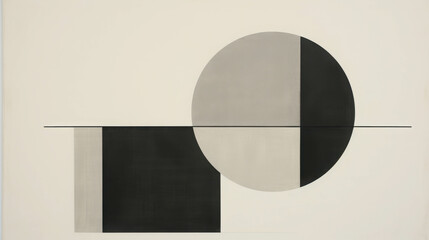 Poster - Modern Minimalist Geometric Design Featuring Large Circle and Rectangular Shapes