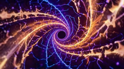 Leinwandbilder - Explore the mesmerizing journey through a colorful vortex depicting cosmic energy and motion in a digital art creation