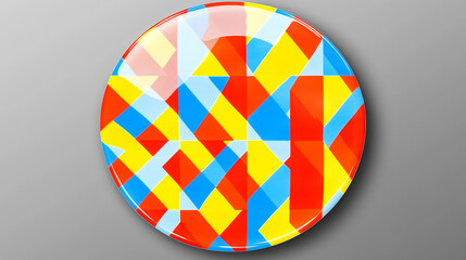 Aufkleber - Vibrant abstract art plate display modern studio decorative design creative space top-down perspective
