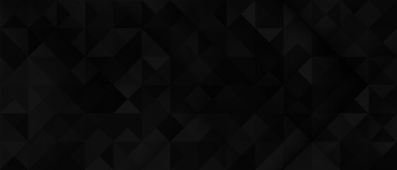 Poster - abstract dark black geometric background