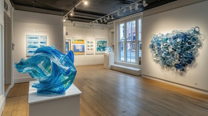 Poster - Colorful Contemporary Art Installations in Modern Art Gallery
