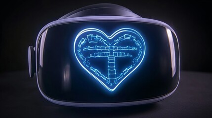 Poster - Virtual Reality Headset Displays Heart Shaped Airport Map