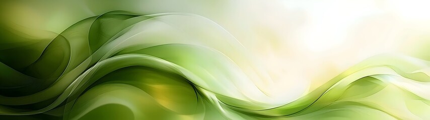 Poster - An abstract wave of green hues, featuring soft curves and a tranquil atmosphere, invoking a sense of calm and nature-inspired elegance.