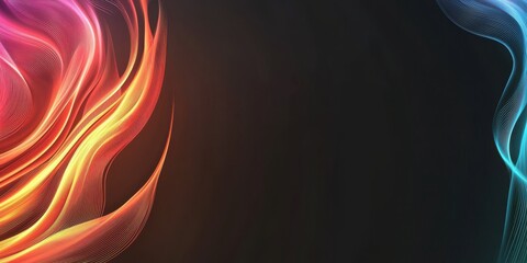 Poster - Abstract colorful waves of light in a dark background, creating a dynamic and modern visual effect.
