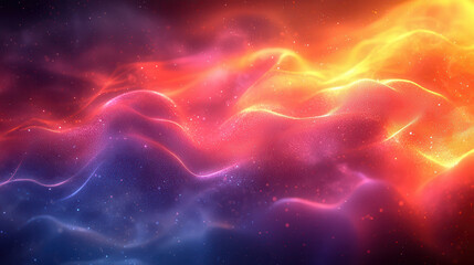 Poster - A vibrant abstraction of colorful waves flowing seamlessly. The vivid reds, oranges, and blues create a dynamic and mesmerizing visual experience. Copy space for text