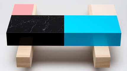 Poster - Creative modern table design minimalist studio furniture display contemporary environment aesthetic viewpoint
