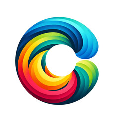 Colorful letter c logo design isolated on white background