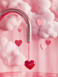 © Blue_Utilities - Heart-shaped droplet falling from a metallic faucet