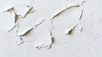 Wall Mural - A textured, white surface with peeling paint, conveying a sense of age and abstraction.