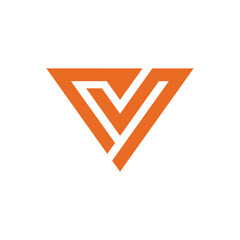 Geometric Letter V Logo design vector template on white background