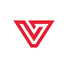 Geometric Letter V Logo design vector template on white background