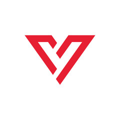 Geometric Letter V Logo design vector template on white background
