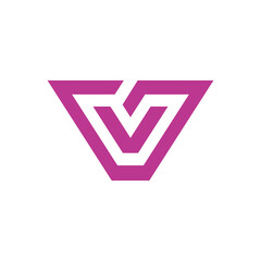 Geometric Letter V Logo design vector template on white background