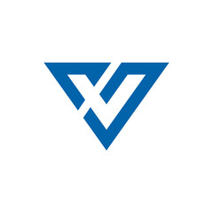Geometric Letter V Logo design vector template on white background
