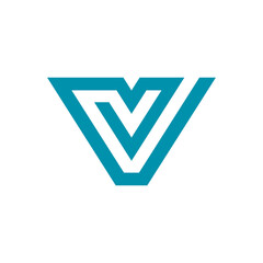 Geometric Letter V Logo design vector template on white background