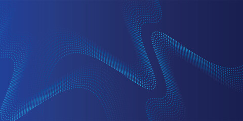 Blue technology concept background with wavy line particle elements. eps10 vector