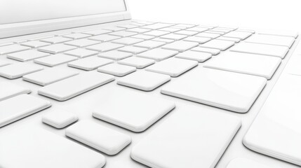 Poster - White Laptop Keyboard Closeup Abstract Design