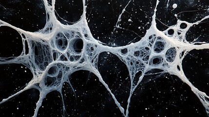 Abstract white web like structure on black background