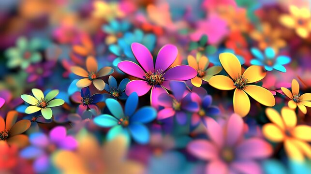 Beautiful vibrant crystal flower artistic decorative background wallpaper