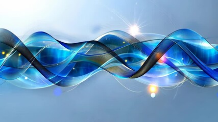 Poster - Fluid movement of blue waves captivates viewers in a mesmerizing display of color and light, enhancing the artistic experience