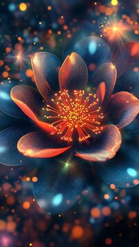 Stunning floral vibrant wallpaper crystal elegant decorative background art