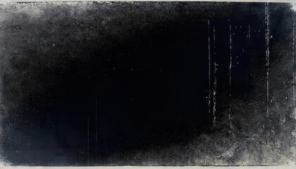 Aufkleber - textured black distressed background with vintage grunge frame, dark canvas with faded edges