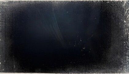 Wall Mural - textured black distressed background with vintage grunge frame, dark canvas with faded edges