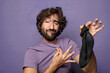 © kues1 - young adult bearded man with a dirty sock