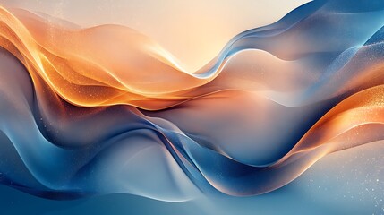 Wall Mural - abstract background with waves of blue and brown color