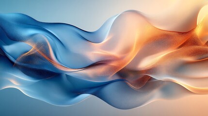 Wall Mural - abstract background with waves of blue and brown color