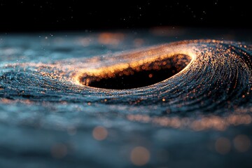Poster - Abstract Swirling Light Patterns Emitting from a Dark Center Creating a Mystical and Dreamlike Atmosphere