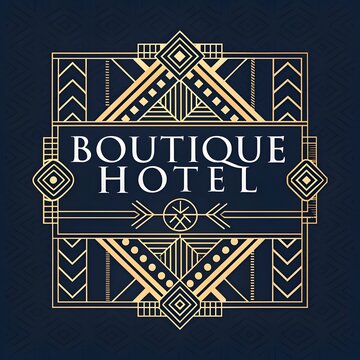 Art Deco-Inspired Typeface for a Boutique Hotel Brand Name, boutique hotel typography, art deco typeface, geometric patterns, gold lettering, luxury branding, shiny, elegance, art deco, luxury